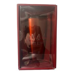 Rae Dunn Happy Holidays Tumbler Christmas Tree Cocktail Gift‎ Boxed